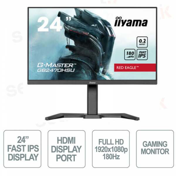 24 Inch Full HD Monitor ideal for Gaming - 0.2ms FreeSync Premium - IIYAMA