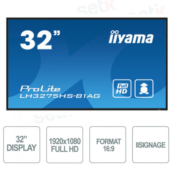 Monitor IIYAMA 32 pollici iiSignage2  - Full HD 1920 x 1080 60Hz - 8ms - WIFI - Funzionamento 24/7