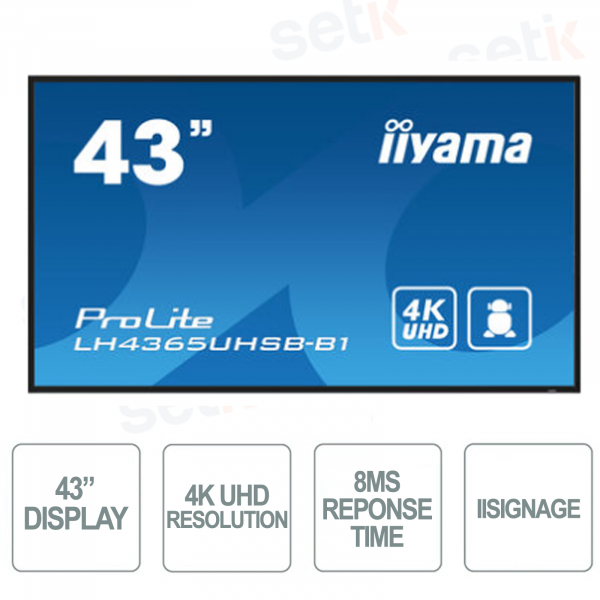Iiyama - Monitor de 43 pulgadas - 4K UHD - Con altavoces - Para uso profesional