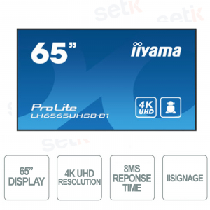 Iiyama - 65 inch monitor - 4K UHD - With speakers - For professional use