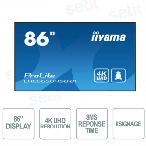 Iiyama - 86 inch monitor - 4K UHD - With speakers - For professional use