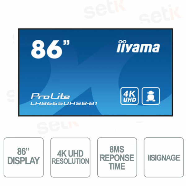 Iiyama - 86 inch monitor - 4K UHD - With speakers - For professional use