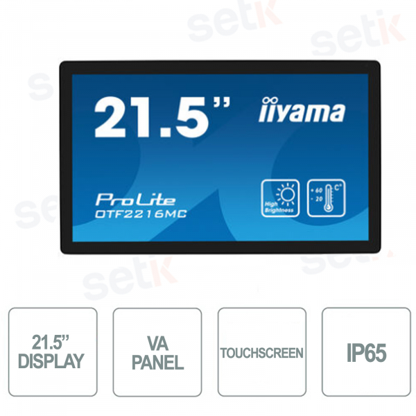 Monitor Prolite 21.5" LED  Touchscreen antigraffio sensori intelligenti - IPS IIYAMA