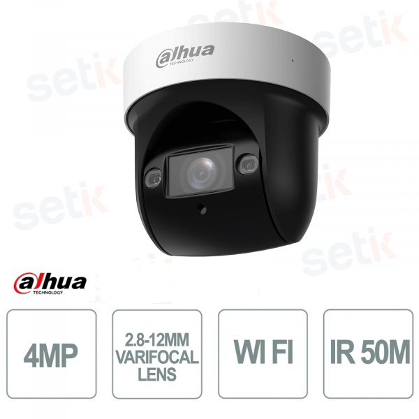 Telecamera PTZ 4MP WiFi IP WizSense dome varifocal 2.8-12 mm IR 50m - Dahua