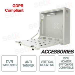 Pulsar contenitore metallico box DVR / Monitor / RACK - Vertical grigio