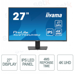 XU2792UHSU-B6 - IIYAMA Monitor - IPS LED Panel - 4K UHD - 27 Inches - With Speakers