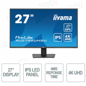 XU2792UHSU-B6 - IIYAMA Monitor - IPS LED Panel - 4K UHD - 27 Inch - With Speakers