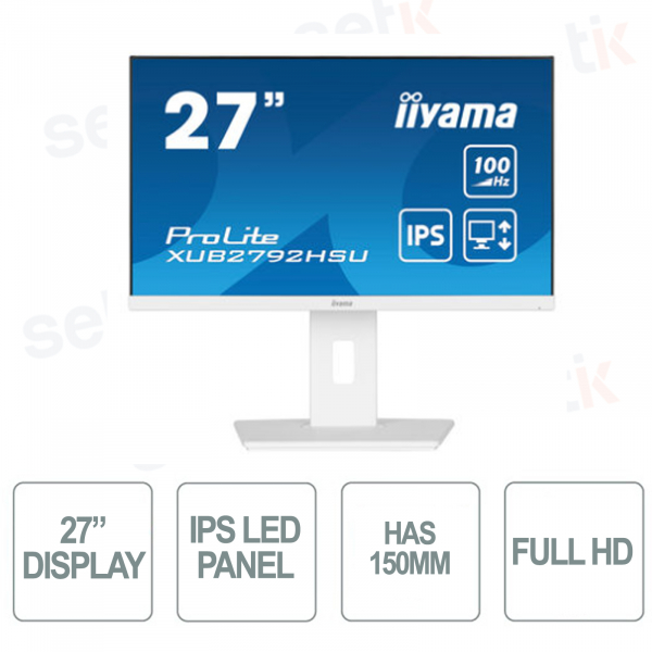 27 inch ProLite Monitor IPS Technology HDMI Display Port Full HD 1080P Speaker - White