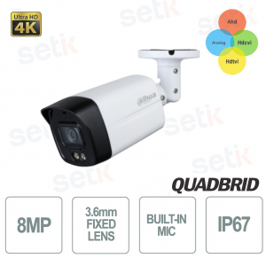 8MP 4K 4in1 Camera 3.6mm WDR Dual IR 40 Microphone - S2 - Dahua