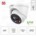Dahua 5MP TiOC Full-Color Camera with 2.8mm Lens and Integrated Audio