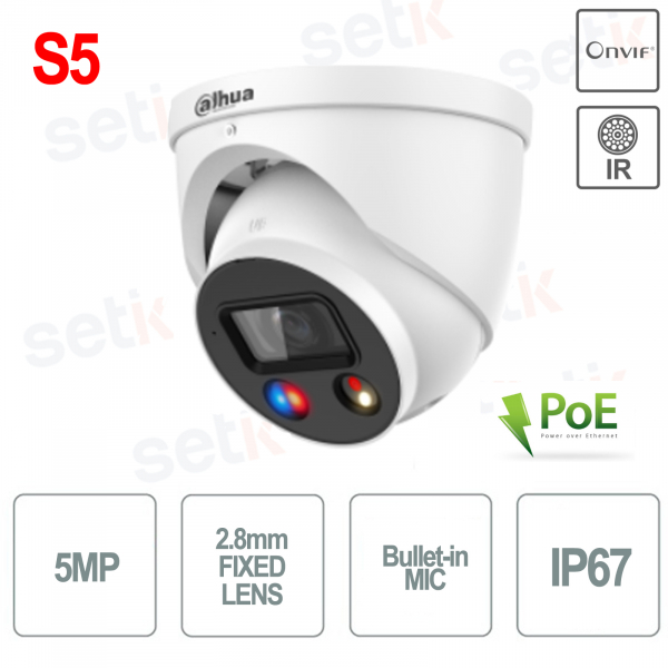 Telecamera Dahua 5MP TiOC Full-Color con Ottica 2.8mm e Audio Integrato