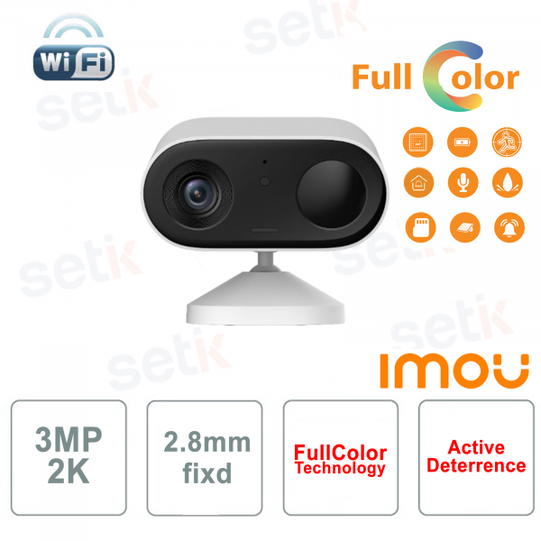 Imou Cell Go Vollfarb-2K-Kamera mit externem Akku, 3 MP, aktive Abschreckung, WLAN, 2,8 mm IR