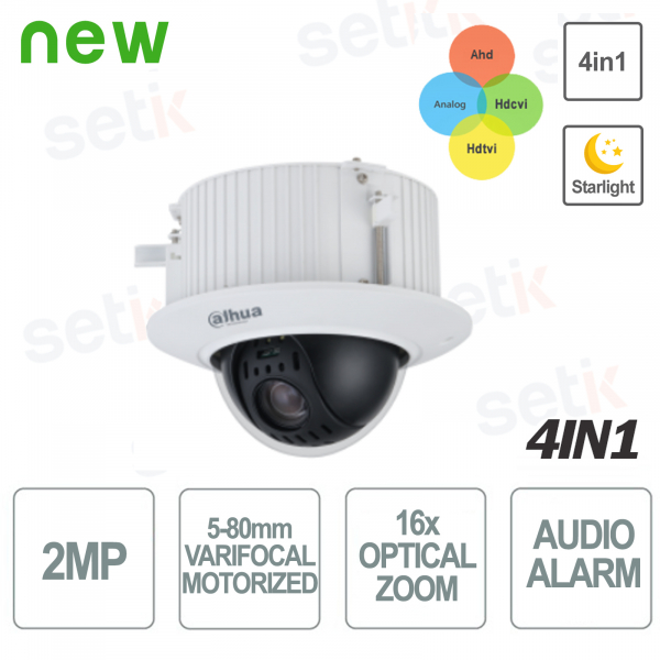 2MP 16X Starlight IP66 Motorized 4in1 PTZ Camera - Dahua