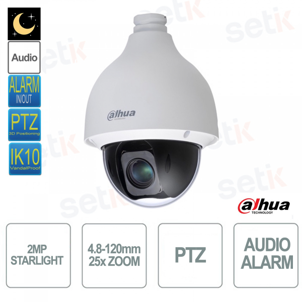 4in1 Starlight PTZ camera - 2MP - 25x zoom 4.8 mm–120 mm - Dahua