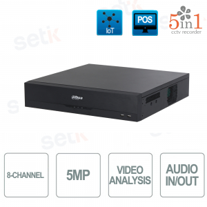 XVR 5in1 8 canales 5MP IVS 8HDD Audio Alarma POS IoT Onvif Análisis de vídeo