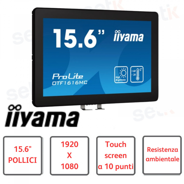 Monitor 15.6" Iiyama display touchscreen - alta luminosità
