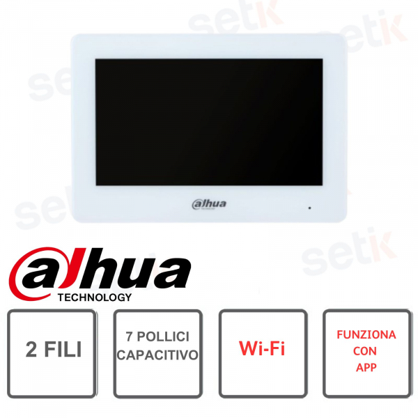 Moniteur d'interphone vidéo 2 fils - WIFI - 7 pouces capacitif - Dahua