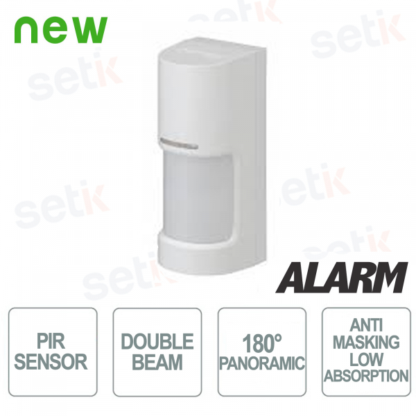 180° panoramic double IR PIR detector for outdoors with low absorption anti-masking - IP55 - Optex
