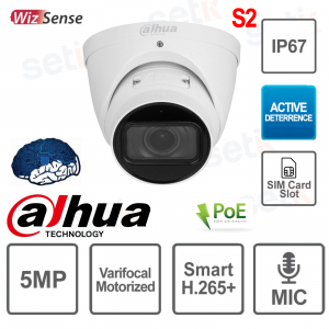 Dome-Kamera – IP – 5 MP – Varifokal 2,7–13,5 mm – WizSense – mit Videoanalyse – Dahua