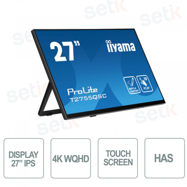 Monitor 27 Pollici Risoluzione WQHD 2560x1440 Touchscreen a 10 punti