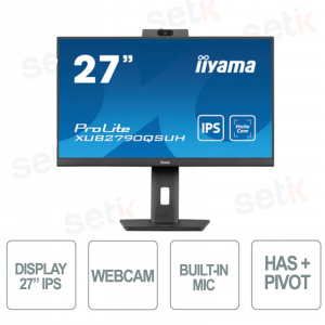 Monitor Desktop IIYAMA 27 IPS LED con webcam e microfono