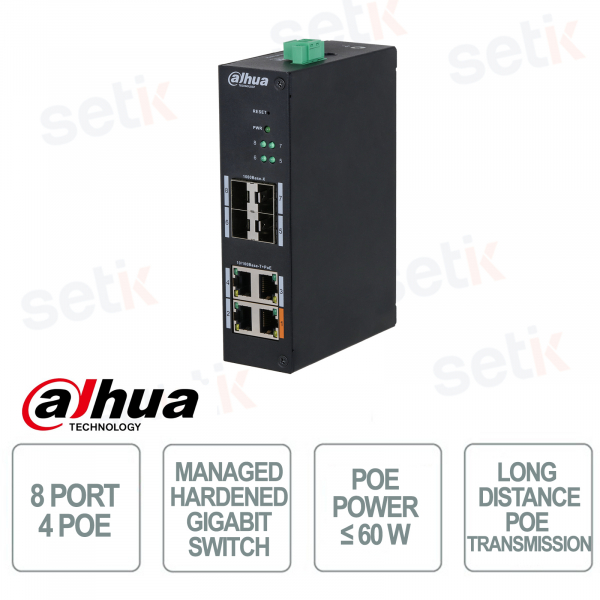 copy of Switch de red reforzado administrado de 8 puertos 4 puertos PoE - Dahua