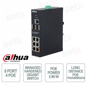 copy of 8 Port Managed Hardened Network Switch 4 PoE Ports - Dahua