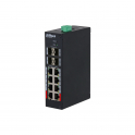Switch de red reforzado administrado de 12 puertos 8 puertos PoE - Dahua