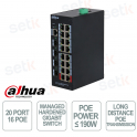 20 port network switch Managed Hardened 16 PoE ports - Dahua