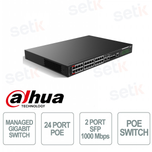 Switch Gigabit 26 ports 24xPoE RJ45-2xRJ 45 UPLINK-2xSFP UPLINK