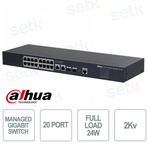 Switch Managed Gigabit - 20 porte 18 porte RJ45 2 porte SFP - Dahua