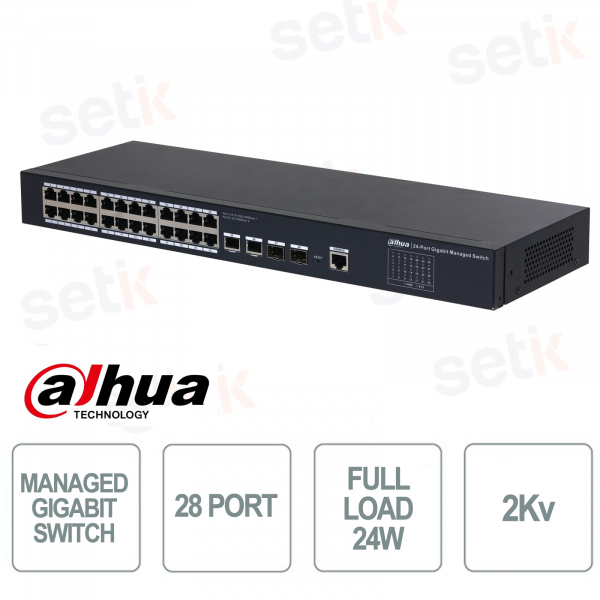 Managed Gigabit Switch - 28 ports 26 RJ45 ports 2 SFP ports - Dahua
