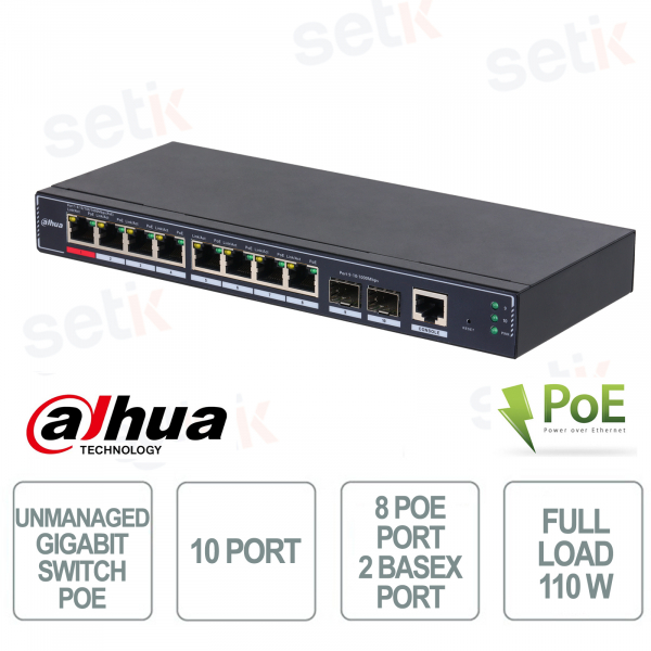 copy of Nicht verwalteter Gigabit-Switch – 16 Ports PoE Hi-PoE 60 W – Dahua