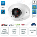 4MP IP POE ONVIF® dome camera - 2.8mm lens - Smart dual light IR 30m - Artificial intelligence - Dahua