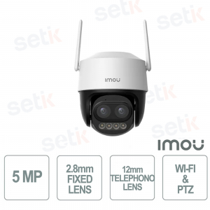 Caméra IP sans fil Cruiser Z 5MP 3K couleur 2,8 mm + 12 mm PTZ et WI-FI - Imou