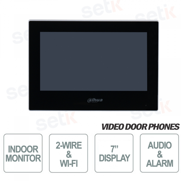 Internal station 2 wires and WIFI Dahua Monitor SIP 7 Inch Touch Black
