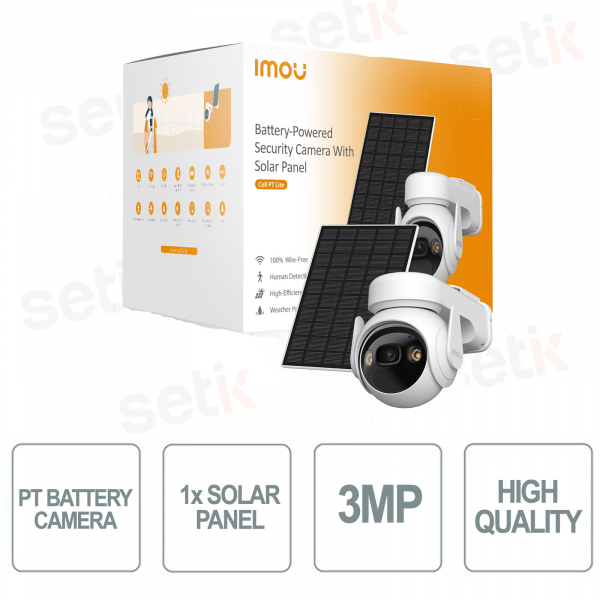 Imou Cell PT lite Kit - 1x Cell PT Camera 3MP Wi-Fi Battery + 1x FSP12 Solar Panel