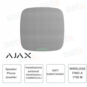 Ajax SpeakerPhone Jeweller Bianco – Modulo Vocale Wireless per Verifica Allarmi