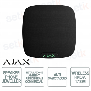 Ajax SpeakerPhone Jeweler – Drahtloses Sprachmodul zur Alarmüberprüfung – Farbe Schwarz