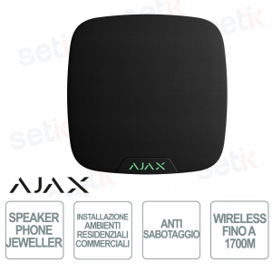 Ajax SpeakerPhone Jeweller Nero – Modulo Vocale Wireless per Verifica Allarmi