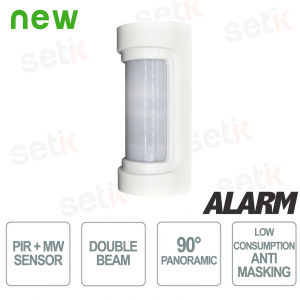 90° Panoramic Low Consumption Dual IR PIR+MW Outdoor Detector with Anti-Masking - IP55 - Optex