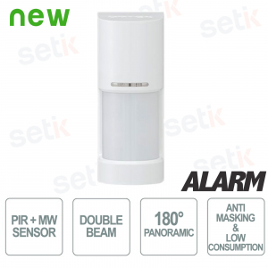 180° Panoramic Outdoor Dual IR PIR Detector with Low Power & MW Anti-Masking - IP55 - Optex