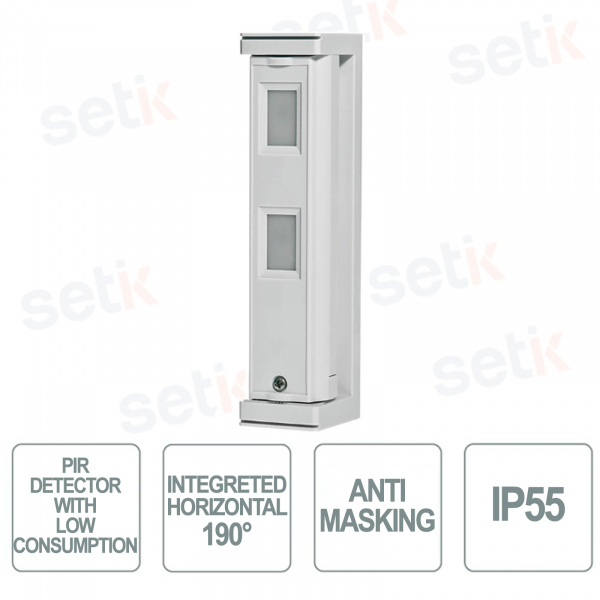 Niedrig absorbierender und maskierender WLAN-Doppel-IR-Detektor für den Außenbereich – IP55 – Optex