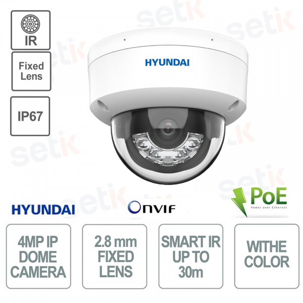 copy of PoE-Dome-Kamera für den Innenbereich – IP – 2 MP – 2,8 mm – Smart IR 30 m – Hyundai