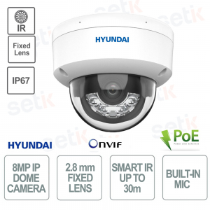 copy of PoE-Dome-Kamera für den Innenbereich – IP – 2 MP – 2,8 mm – Smart IR 30 m – Hyundai