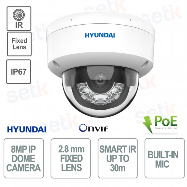 copy of Cámara Domo PoE para Interiores - IP - 2MP - 2.8mm - Smart IR 30m - Hyundai