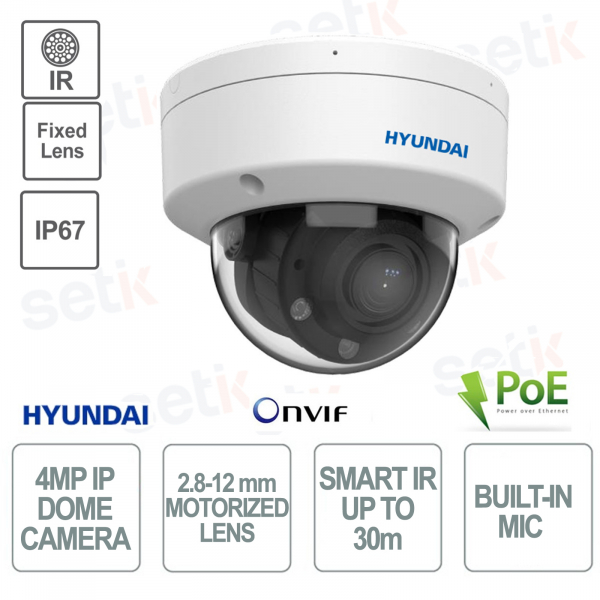 copy of Cámara Domo PoE para Interiores - IP - 2MP - 2.8mm - Smart IR 30m - Hyundai