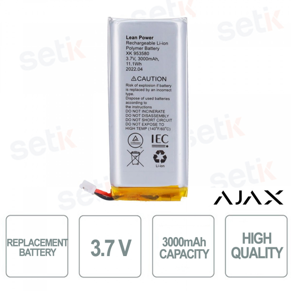 Ajax batteria di ricambio per 38236.01.BL1 / 38246.01.BL1 / 38238.40.BL1 / 38244.40.BL1