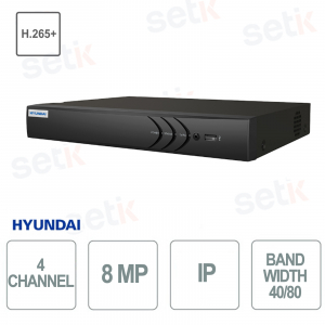 copy of Hyundai NVR 8 channels IP 4K 8MP - 8 POE ports - 80/80 Mbps