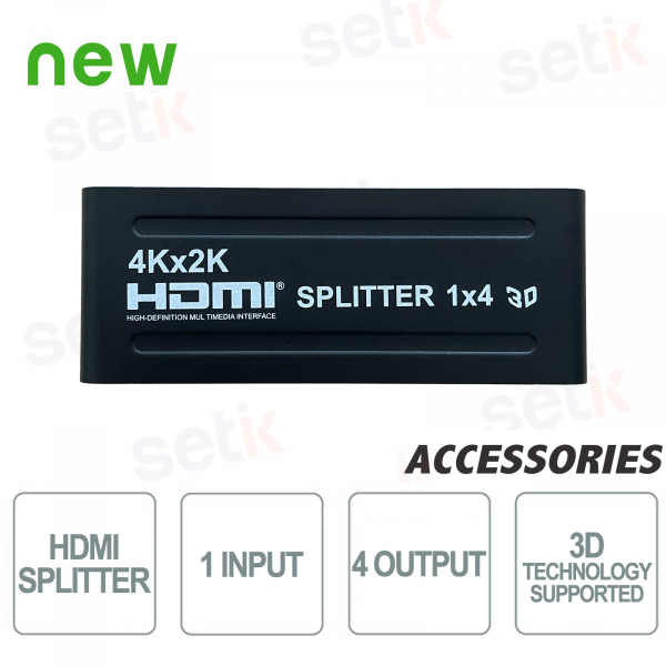 HDMI-Splitter 1 Eingang + 4 Ausgänge – 4K – Setik